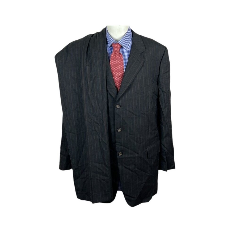 Corneliani Suit 2 Piece Gray Striped Jacket 44L Pants 38X32 + FREE SILK TIE Nice